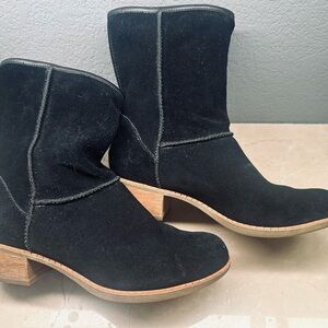 UGG Black Ankle Boots with Tan Sole